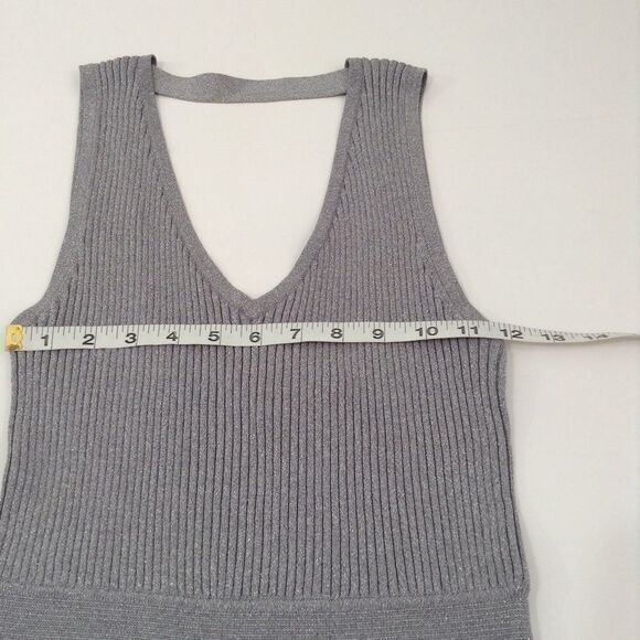 Anthropologie Steele Silvery Sleek V-Neck Jumpsuit - Picture 6 of 8